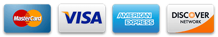 Accepted cards: Mastercard, Visa, American Express, Discover